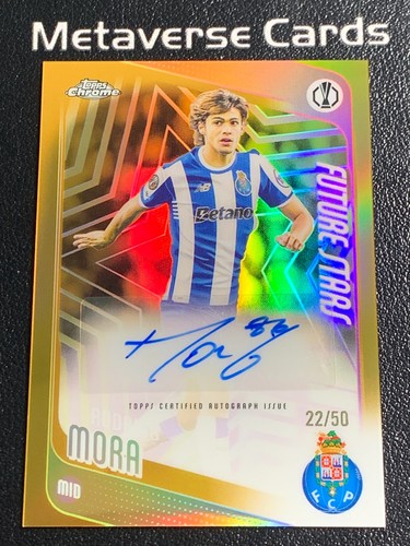 2025-26 Topps Chrome UCC Future Stars Rodrigo Mora Auto Gold Refractor 22/50