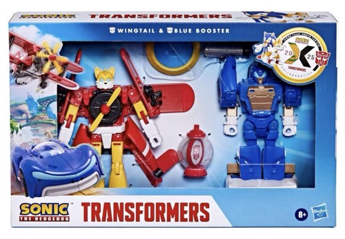 Transformers Collaborative Sonic the Hedgehog Wingtail & Blue Booster In Hand