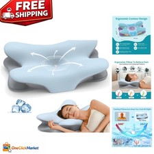 Ergonomic Side Sleeper Pillow - Adjustable Cooling Memory Foam for Better Sleep
