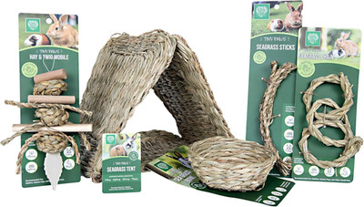 Tiny Paws Seagrass Play Pack, for Guinea Pig, Rabbit, Bunny, Toys, Hideout Tunne