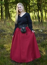 Mittelalterlicher Rock weit ausgestellt rot Mittelalter Outfit Gewandung LARP