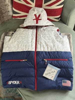 US Ski Team Peking Winter Olympics Official Uniform 2022: Spyder Daunenweste L