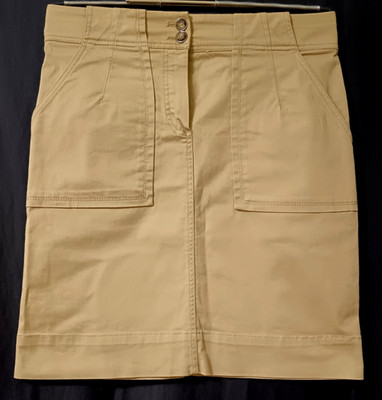 Sommerrrock Stretch MASSIMO DUTTI Baumwolle Khaki Gr. 40