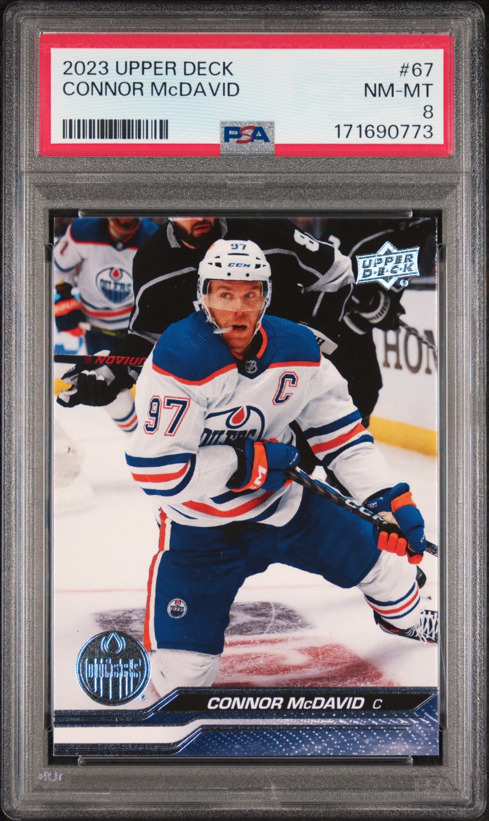 2023 UD #67 CONNOR MCDAVID PSA 8 view 1