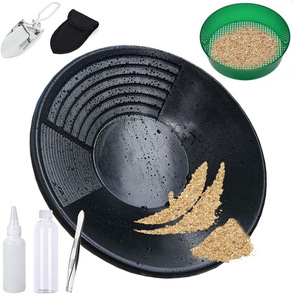 Kit Ricerca Oro Professionale 6 Pezzi - Setaccio per Oro Fiume Completo