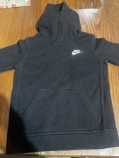 Nike Boys Black Nike Club Fleece Pullover Hoodie Size 6-7 Years