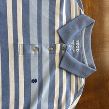 Izod Men's XXL Advantage Performance Stretch Golf Polo Shirt Blue Striped