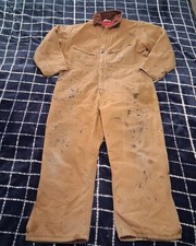 Carhartt Vintage X01 Washed Duck Quilt Lined Insulated Coveralls 48 S Distressed