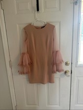 NWT INA Blush Mesh Bell Sleeve Mini Dress Size M