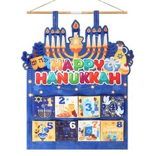 8 Nights of Hanukkah Fabric Advent Calendar with Pockets for Filling Festival