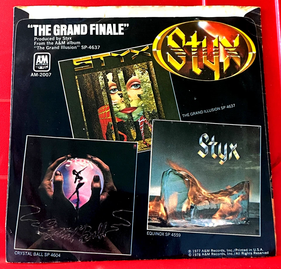 Styx ‎Fooling Yourself 7" PC UK ORIG 1978 A&M AMS 7343 bw The Grand Finale VINYL - Image 2 of 4