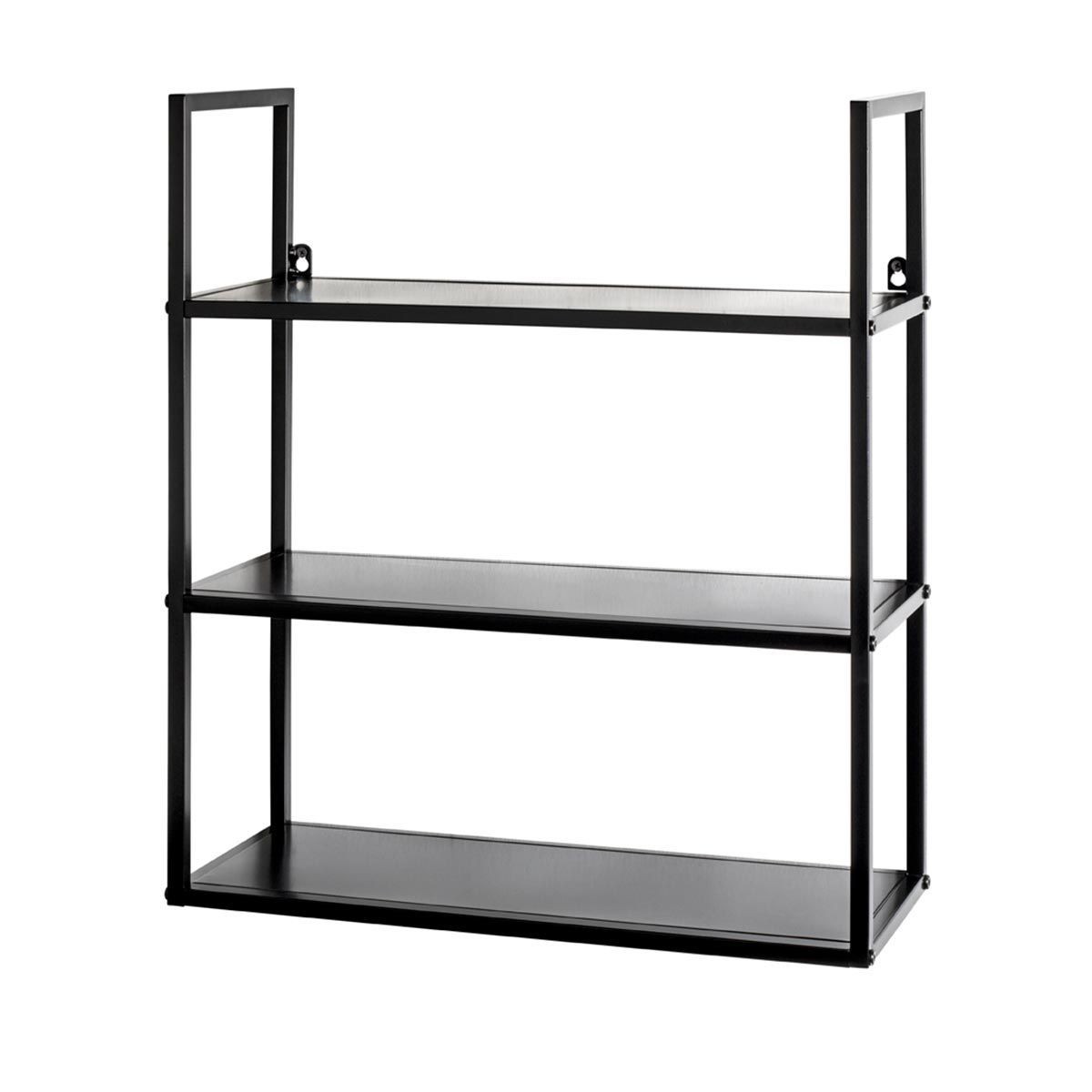 Étagère murale noire Gavana de 58cm en métal mat pour salon