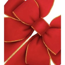 Red Velvet Ribbon 60 Yard ROLL w Golden Edge-Wreaths Bows Xmas/Christmas Crafts