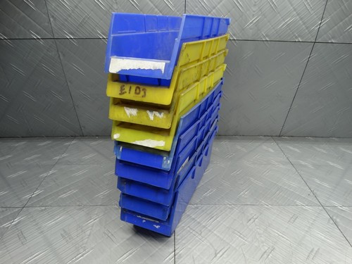 Global Plastic Shelf Storage Bins 10-1/4 x 3 x 4" Organizer 146101 (Lot of 9)