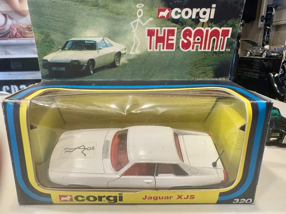 Vintage Corgi #320 "The Saints" White Jaguar XJS - w/ Repro Box - Image 3 of 3