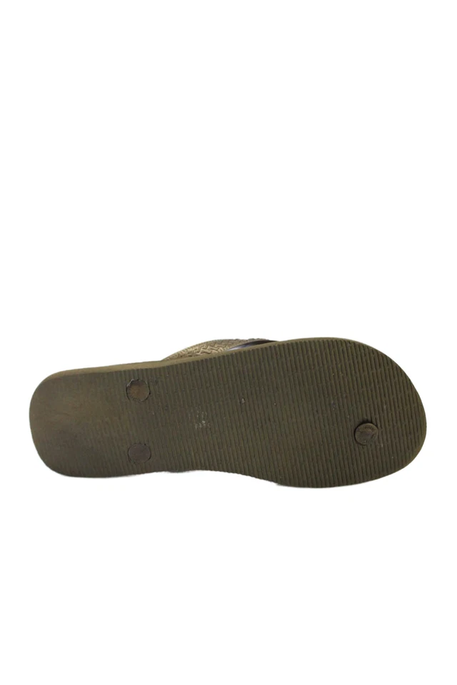 Chanclas informales planas con correa de tanga texturizada Havaianas para mujer bronce talla 7 Foto 4 de 4