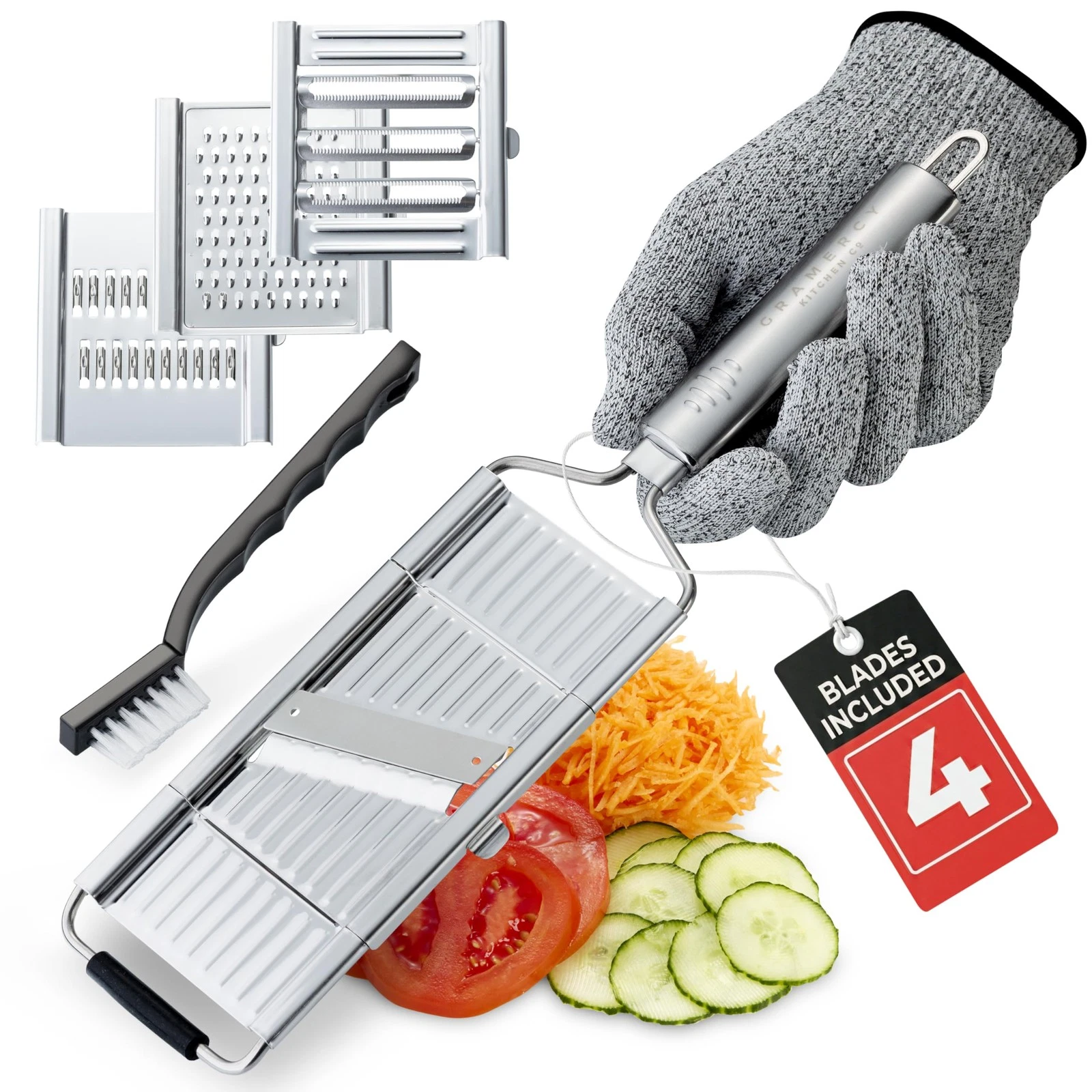 Gramercy Handheld Mandoline Slicer for Kitchen - Stainless Steel Veggie & Fru...