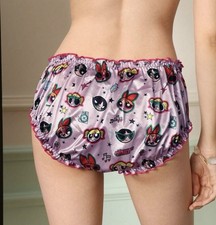 NEW Glossy Satin Crinkle Edge Powerpuff Girls Y2K Theme Bikini Brief Panties XL