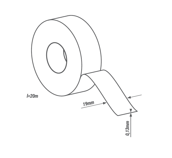 INSULATION TAPE 19MM 20M PVC WHITE 743901