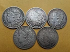 Lot of 5 Mixed Date Morgan Silver Dollar - 90% Silver Better Condition