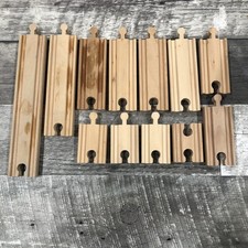 12 wooden Railway Straight Tracks Male  Female-CS16