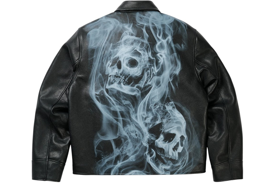 PALACE Smoked Leather Jacket Black thumbnail 3