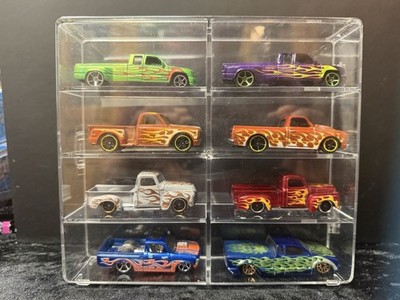 Hot Wheels LOWERED Trucks Flames    Lot of 8 1/64 Loose