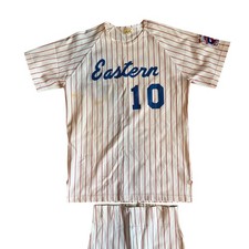 Vintage Little League Russell Athletic Baseball Uniform Pinstripe Eastern 10