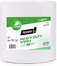 Fresh Towel FT80W Heavy Duty Wipes, White, 11.8" X 13" Inch Durable Multipurpose