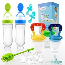 Food Feeder Baby Fruit Feeder Pacifier 3 Pcs with 6 Different Sized Silicon...