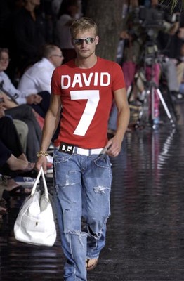 Dolce&Gabbana Black Label Runway BECKHAM 7 Logo Plate Jeans 46 IT