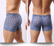Men's Mesh Ice Silk Transparent Panties Boxers Sweat Absorbent Gay Underwear