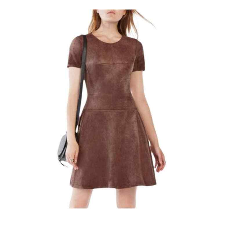 bcbg brown suede dress Tuckernuck Buck Vegan Suede Manon Dress Beige Suede / XXL main image 1