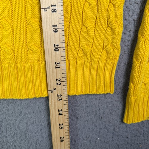 Ralph Lauren Sweater Womens L Yellow Cable Knit Braided Crew Neck Pullover - Picture 8 of 9
