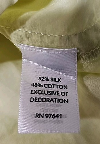 J Jill Sleeveless Silk & Cotton V-Neck Size Medium Pale Yellow Green Top Blouse - Picture 7 of 11