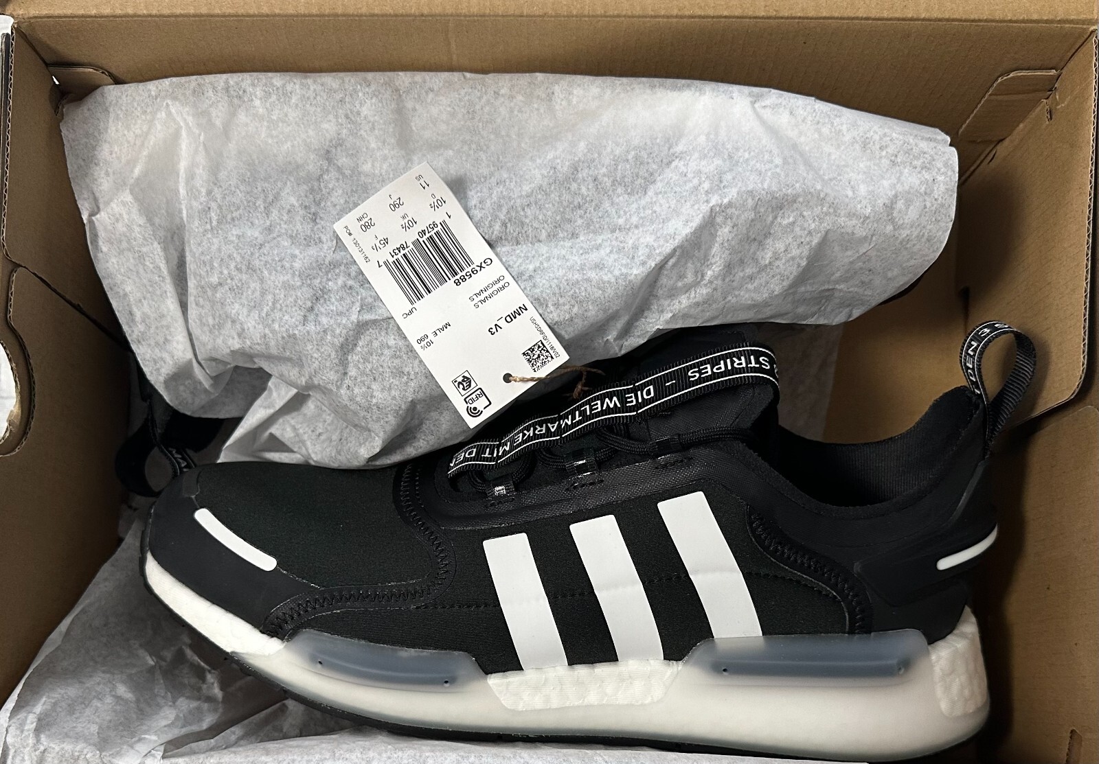 Adidas NMD_V3 - Black White - GX9588 - Men's US Size 11 image 9