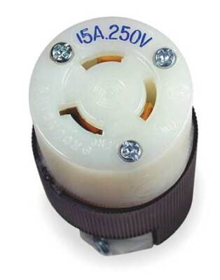 るん HUBBELL HBL4579C LckCon,Strt;15 A;Black; White,Nyl,L6-15R