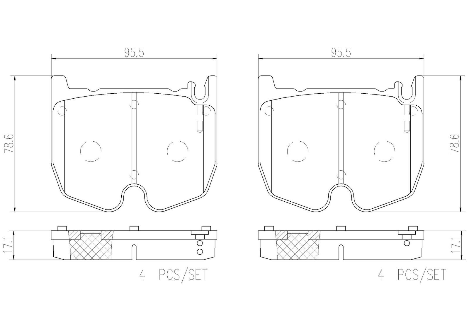 For 2005-2009 Mercedes-Benz SLR McLaren Brembo Front NAO Ceramic Brake Pads Set