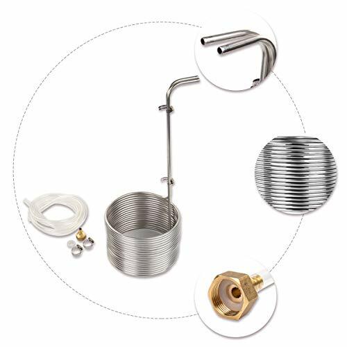 BACOENG Food Grade Stainless Steel Wort Chiller with 2 x 150 cm hoses, (y4H)