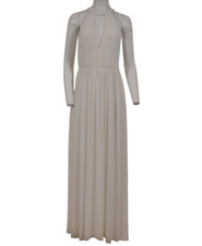 Alice + Olivia Womens Naomi Goddess Pleated Maxi Gown Size US 6 White Rope Dress