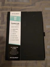 AT-A-GLANCE Foundation 5.5" x 8.5" Weekly & Monthly Planner Faux Leather Cover