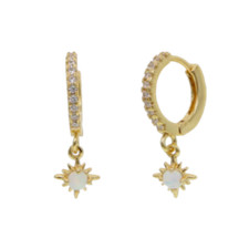 Opal Star Charm Earrings