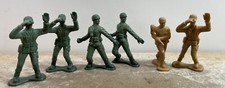 Vintage Large 4" Green Army Men Soldier Figure Greenbrier International Lot of 6