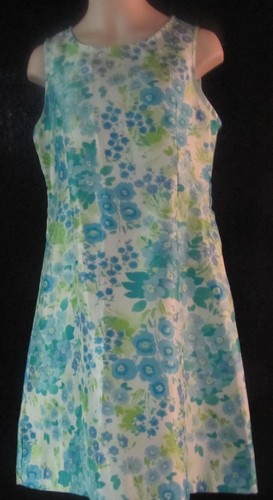 Bonnie Jean White Dress with Turquoise and Blue Flowers Size 14