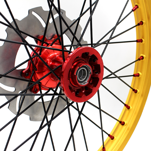 KKE 21/19 Cast Wheels Fit Honda CR125R 1995-1997 CR250R CR500R 96-2001 Gold Rims - Picture 6 of 12