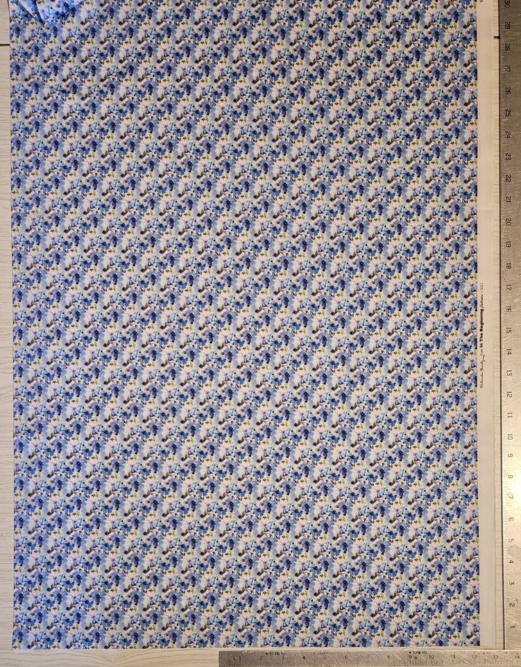 Tela de acuarela floral azul en el principio BONITA MANO colchas algodón BTHY Foto 3 de 3