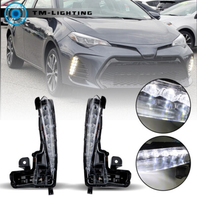 Pair LED Fog Lights Driving Lamps LH&RH For 2017-2019 Toyota Corolla SE XSE