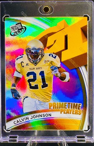 Calvin Johnson RARE RC HOLO FOIL REFRACTOR INVESTMENT CARD PRESS PASS LIONS - Picture 4 of 6