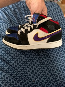 Nike Air Jordan Retro 1 Mid Se Lakers Rivals Size 4 5y Bq6931 005 Ebay