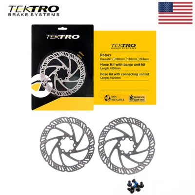 TEKTRO Bike Disc Brake Rotor TR160/180-24 6 Bolt with Bolts Included US Stock